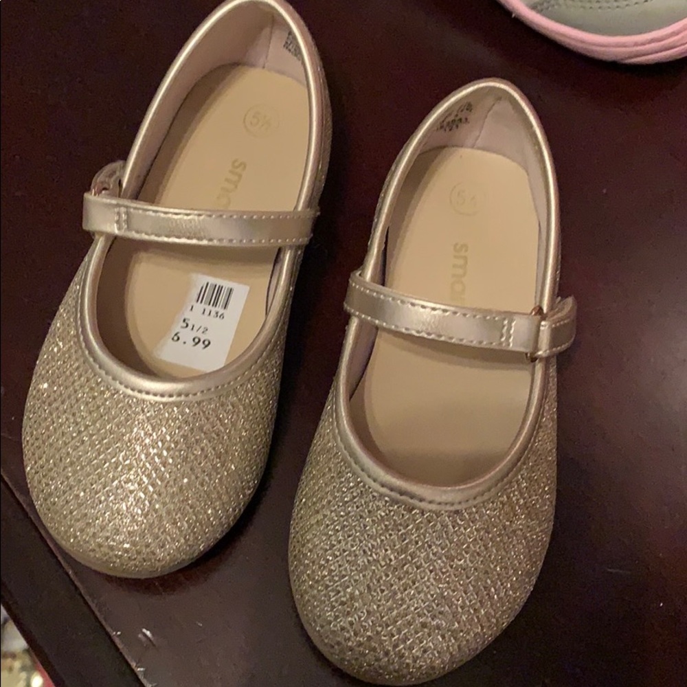 Gold sparkly toddler shoes